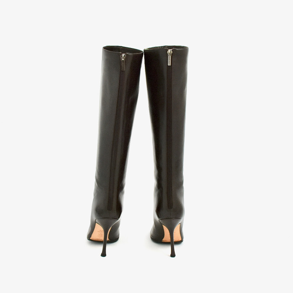 Jimmy Choo London Brown Knee High Zip Boots - Picture 2 of 8